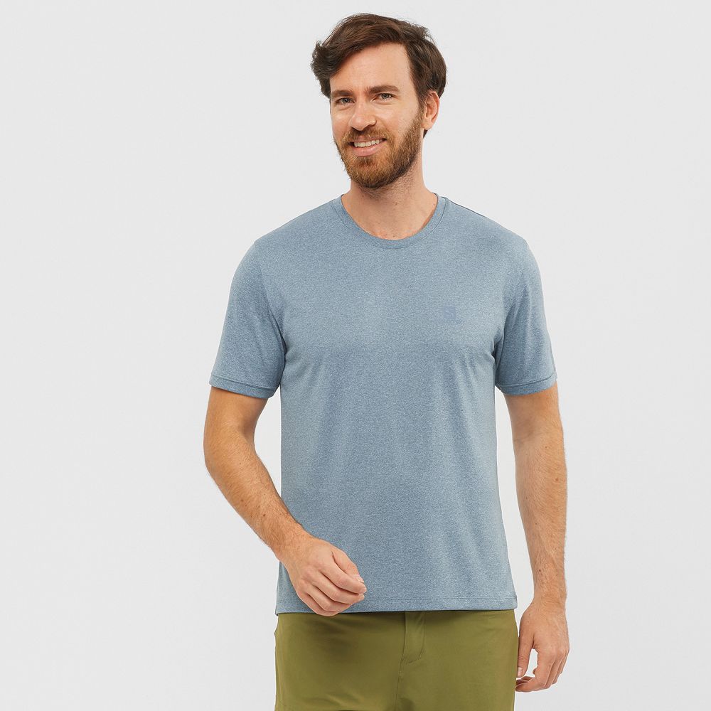 Salomon Israel EXPLORE M - Mens T shirts - Blue (ANUO-49137)